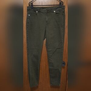 Women's Lane Bryant Olive Green Super-Stretch Skinny Jeans, 14